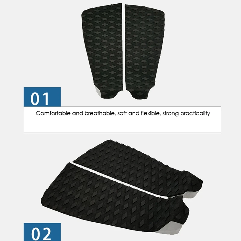 

2Pcs Surfboard Traction Pads EVA Surfing Skimboard Deck Traction Pads Anti-Slip Front Tail Pad