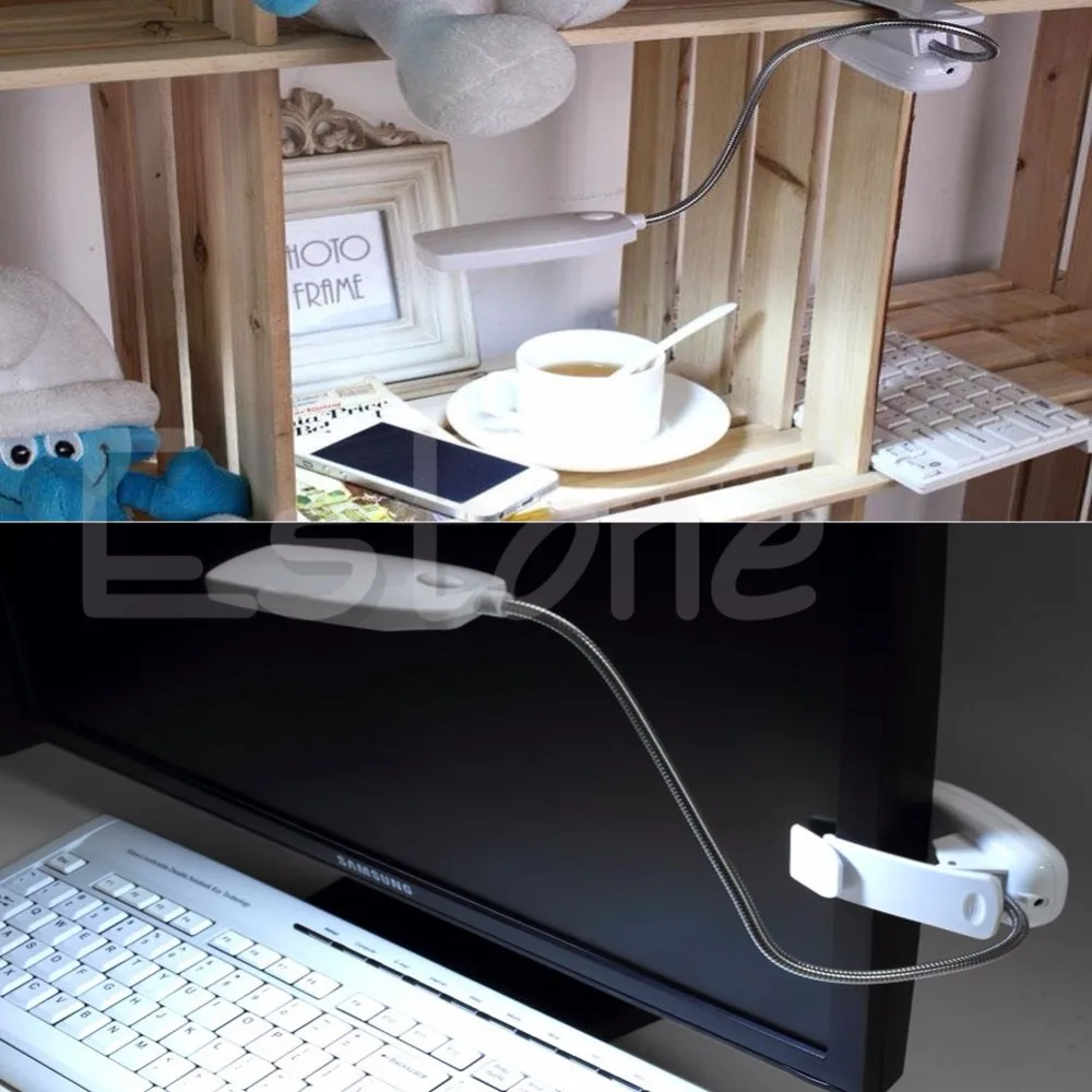Гибкий USB 28 светодиодный светильник лампы для чтения клип на рядом с кроватью