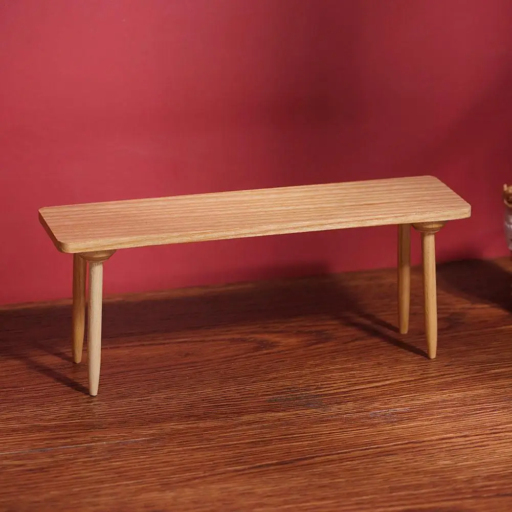 

1:12 Wooden Bench Metal Dolls House Miniature Garden Furniture Accessories Wholesale X6M7