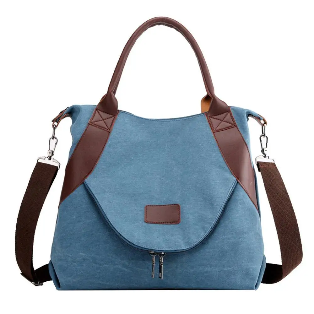 Type C Lake Blue Женская Холщовая Сумка-тоут, Вместительная женская сумка на плечо, многоразовые пляжные сумки для покупок, многофункциональный ранец, Mochila Mujer Bolsas - Цвет: Type C Lake Blue