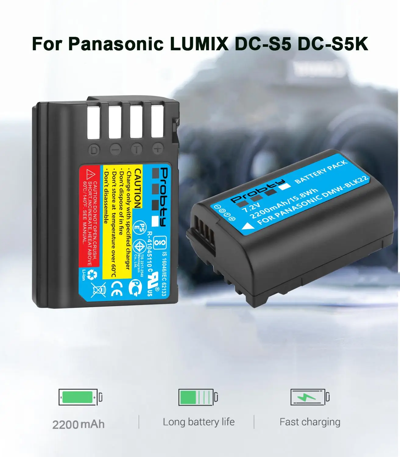 new dmw blk22 dmwblk22 blk22 battery for panasonic lumix dc s5 dc s5k or led charger free global shipping