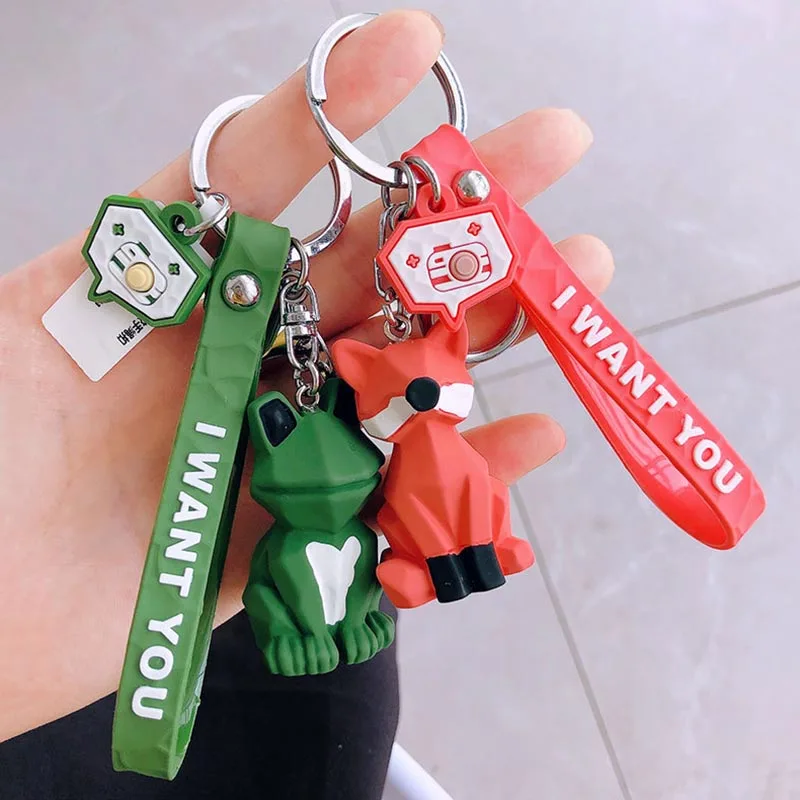 Популярный Забавный милый брелок Лисичка с брелком для ключей