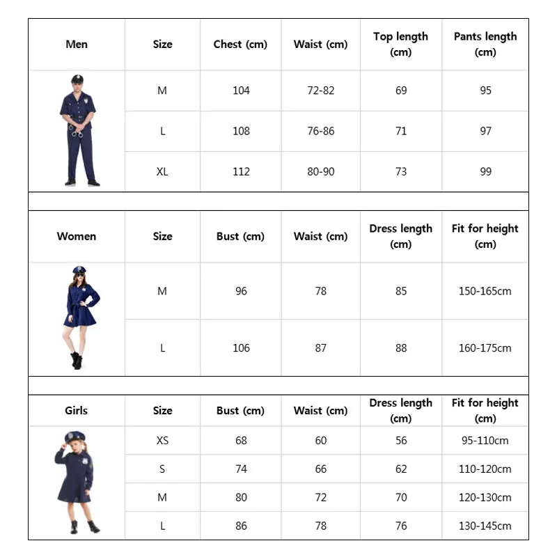

Umorden Police Officer Cops Costume for Adult Women Men Teen Girls Policeman Uniform Halloween Carnival Mardi Gras Party Dress