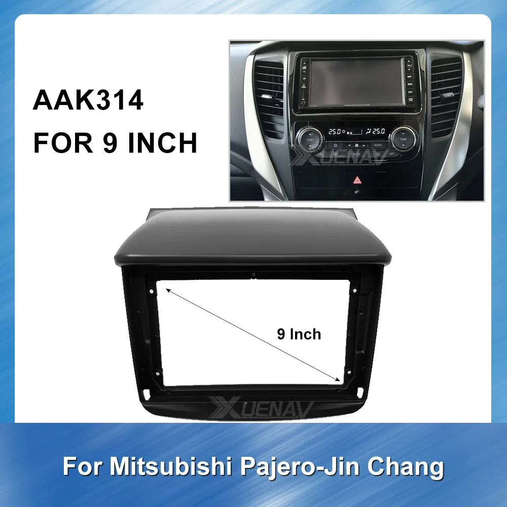 Android 9 inch car Radio Fascia for Mitsubishi Pajero Jin Chang Car Fascia Frame Install Panel Dashboard Trim Kit accessories