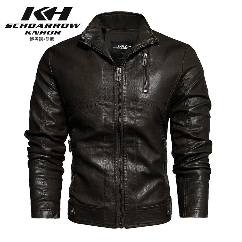 

Autumn and winter men's leather clothes New Retro Leather Jacket trend high quality men's PU coat European and American nostalgi