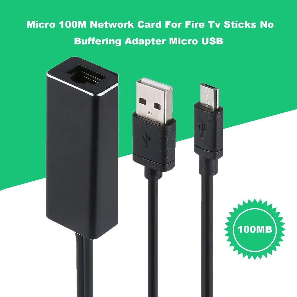 Fire tv Stick HD 480 Мбит/с Micro USB2.0 к RJ45 Ethernet адаптер 10/100 Мбит/с для нового Fire tv/Google Home для Chromecast Ultra