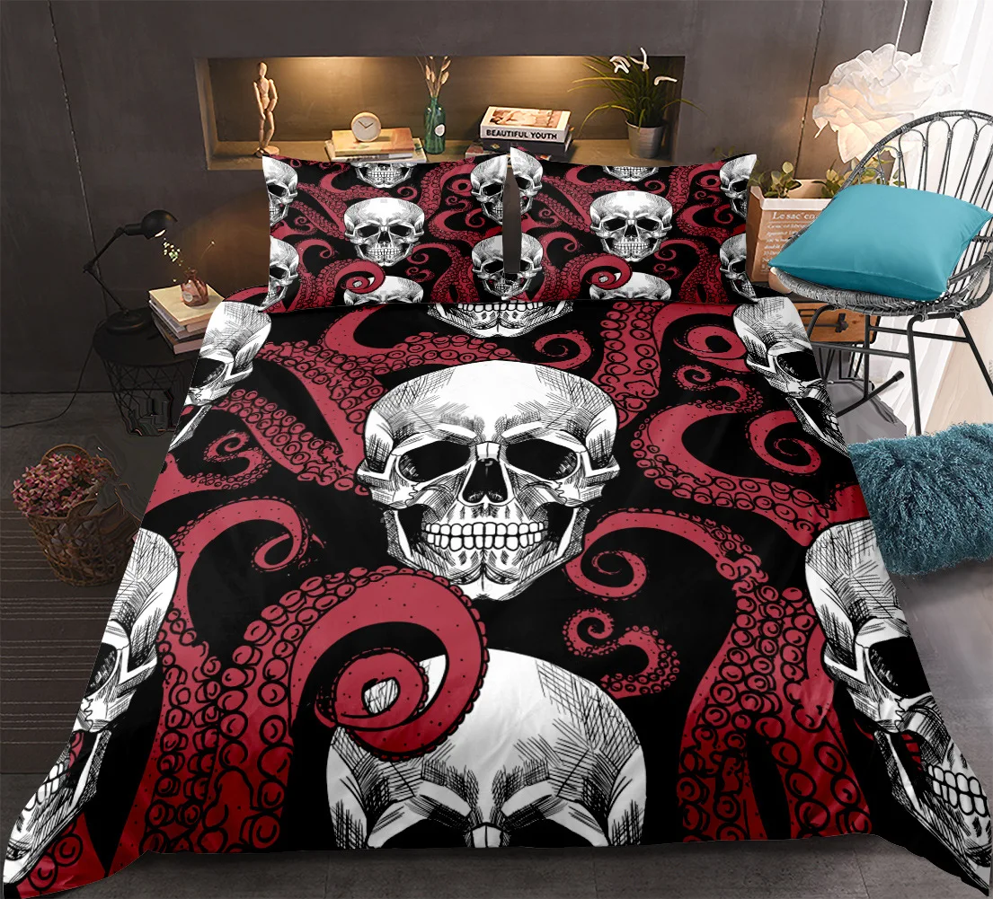 

Home textiles1/2 person Duvet Cover Pillowcase 3d printed skull Home Textiles Comforter Bedding Sets Bed Linen