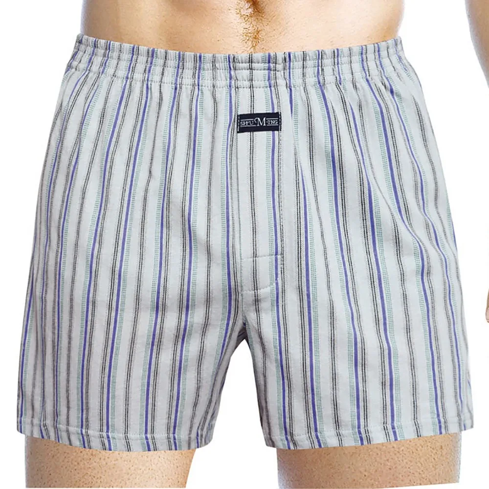 

Mens Boxers Shorts Underwear Men's Casual Home Underpants Man Plaid Loose Homewear Nightwear Male Breathable Cotton Short