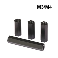 black nylonplastic spacing screws hex standoff spacer column flat head double pass m3 m4