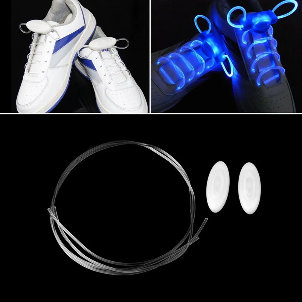 

Hot Five Colors Led Light Glow Shoelace Glow Stick Flashing Colored Neon Shoelace Unique Design Laces for Party Night Jogging