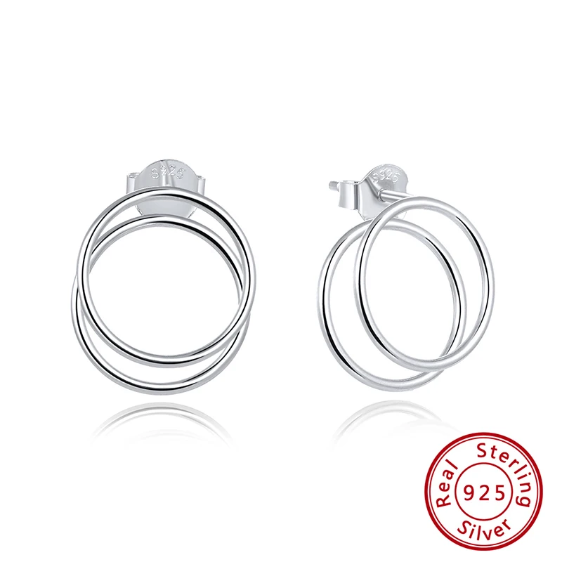 Silver Color ORSA JEWELS, изысканные 925 пробы серебряные серьги-гвоздики для женщин, последняя модель сережек, круглая форма, милые ювелирные изделия на каждый день, SE190 - Цвет камня: Silver Color