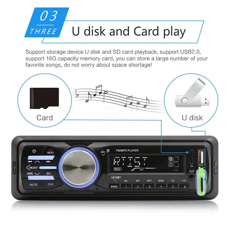 Bluetooth автомагнитолы с пультом дистанционного управления 1 Din Авторадио MP3 плеер Автомобильный стерео радио Aux FM приемник качественный мультимедийный плеер