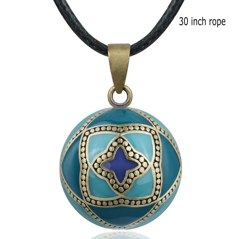 30 inch Necklace Eudora, уникальная оригинальная эмалированная подвеска в виде шара гармонии, зеленый колокольчик, шаровая бола, ожерелье для женщин,, ангел, звонящий, ювелирное изделие, B326-3 - Окраска металла: 30 inch Necklace