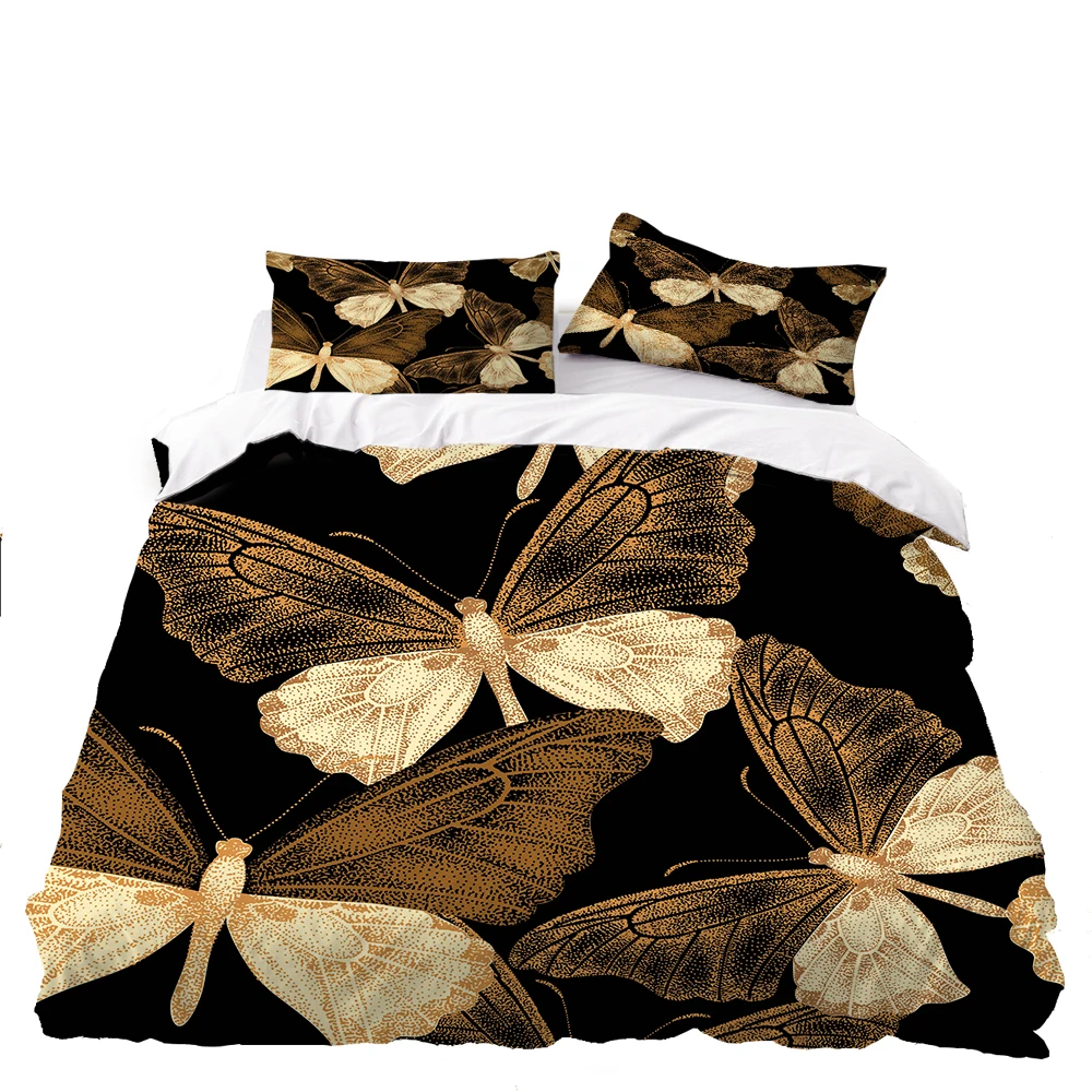 Роскошный пододеяльник с 3D принтом бабочки Комплект постельного белья для дома