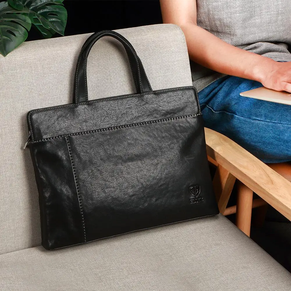 Мужская сумка из натуральной кожи для ноутбука короткий чехол s тонкая