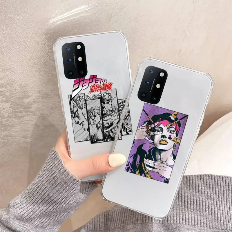 

BIZARRE ADVENTURE JoJo Anime Phone Case Transparent for OnePlus 7 9 8 t pro