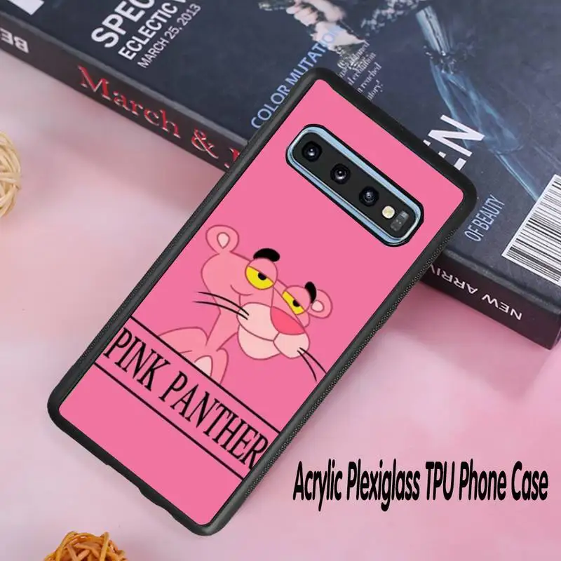 

Pink Panther Patterned Phone Case Acrylic Plexiglass TPU For Samsung Galaxy S8 S9 S10 s10e S20 PLUS ULTRA S6edge