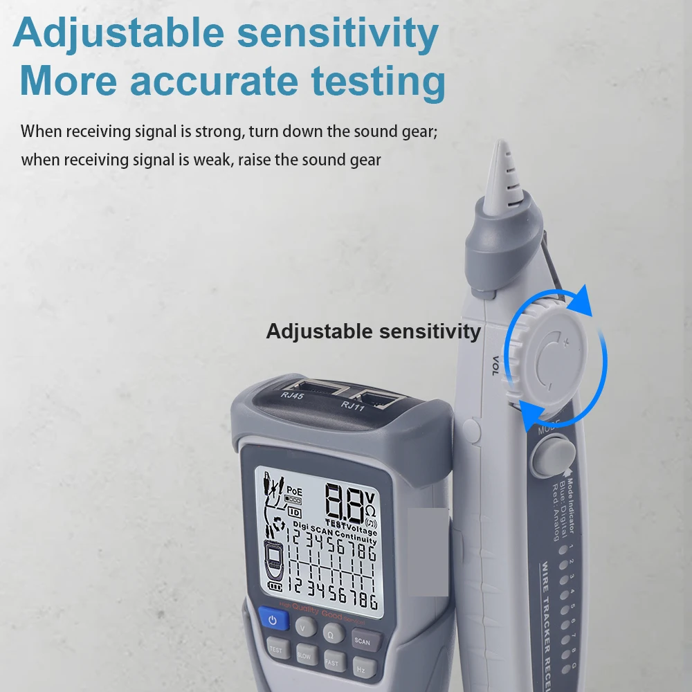 Тестер сетевого кабеля ЖК цифровой проводной трекер проверка напряжения