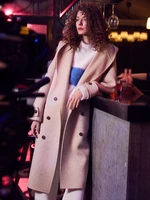 high end albaca double faced cashmere overcoat womens mid long spring 2021 new age reducing nizi overcoat