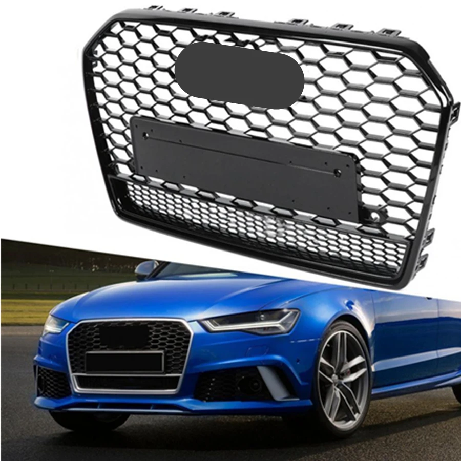 Для RS6 Стиль передняя Спортивная Шестигранная сетчатая сотовая бленда гриль