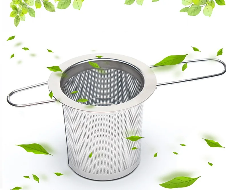 Colador de t&eacute; de acero inoxidable 304 reutilizable, filtro creativo de t&eacute; con mango plegable, WB1104, nuevo, env&iacute;o gratis-0