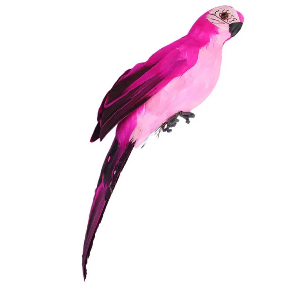 

Artificial Parrot Feather Birds Gardening Props Crafts Ornament Bird Adornment Parrot Model (Rosy)