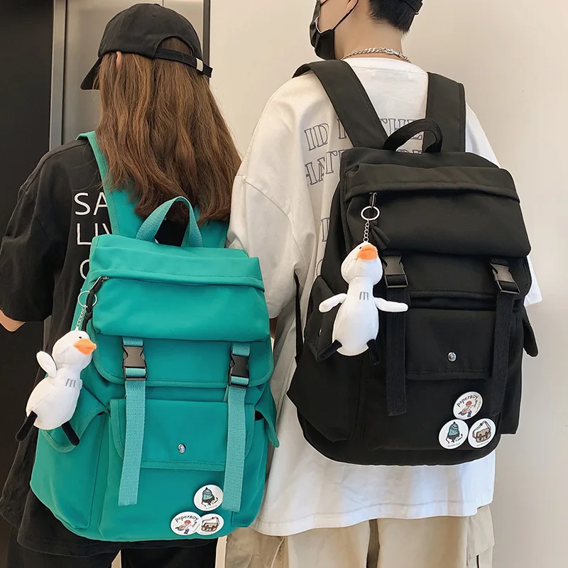 

Нейлоновый рюкзак для женщин, водонепроницаемый ранец на шнурке через плечо для мужчин, дорожная вместительная школьная сумка для студенто...