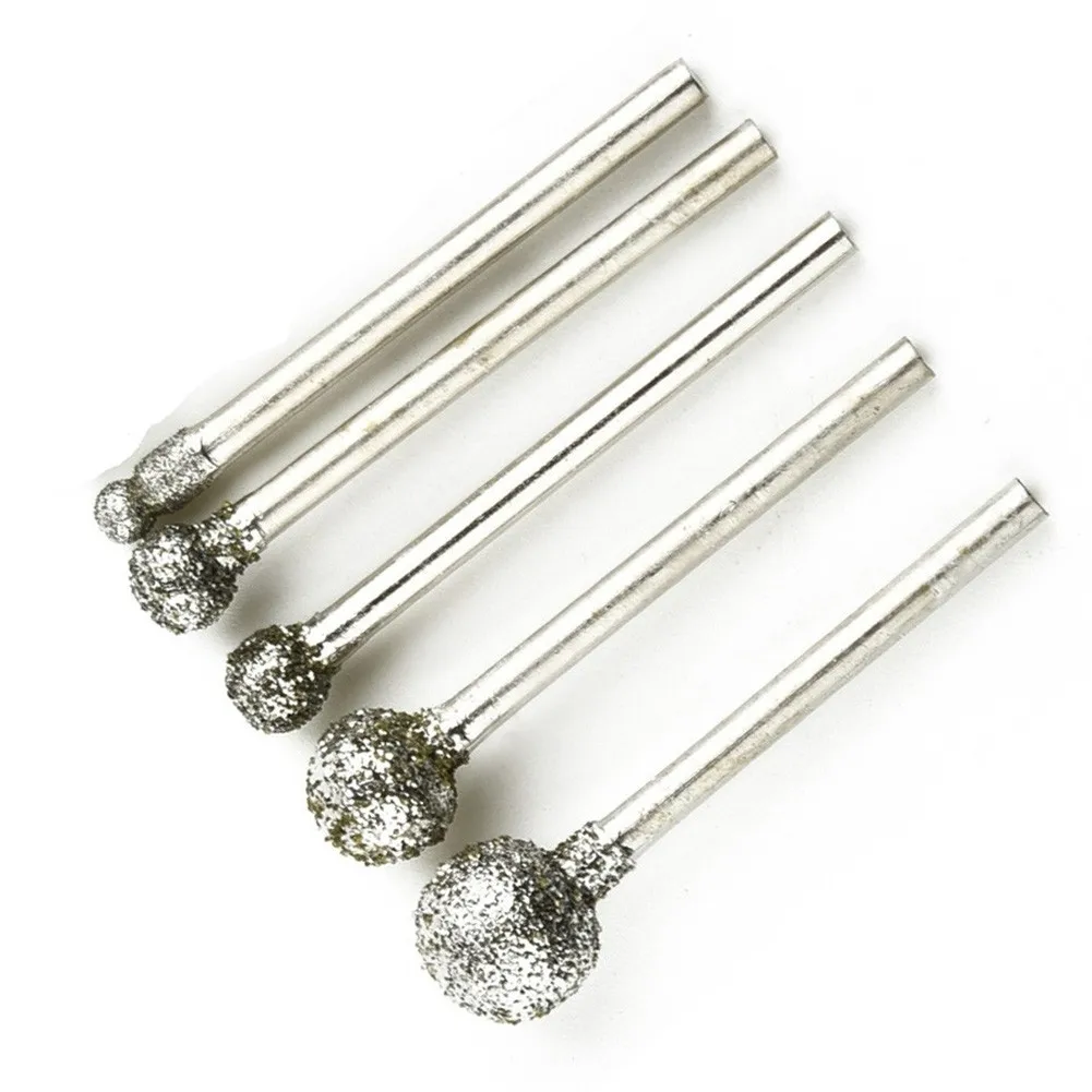 

Kit Burr Drill Bit Round Ball Drill Bits Set Tool 3mm Shank 5pcs Drilling