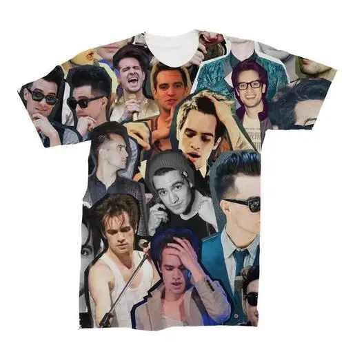 Brendon Urie Collage мужские рубашки 3D Футболка с принтом забавные модные летние Panic! At The