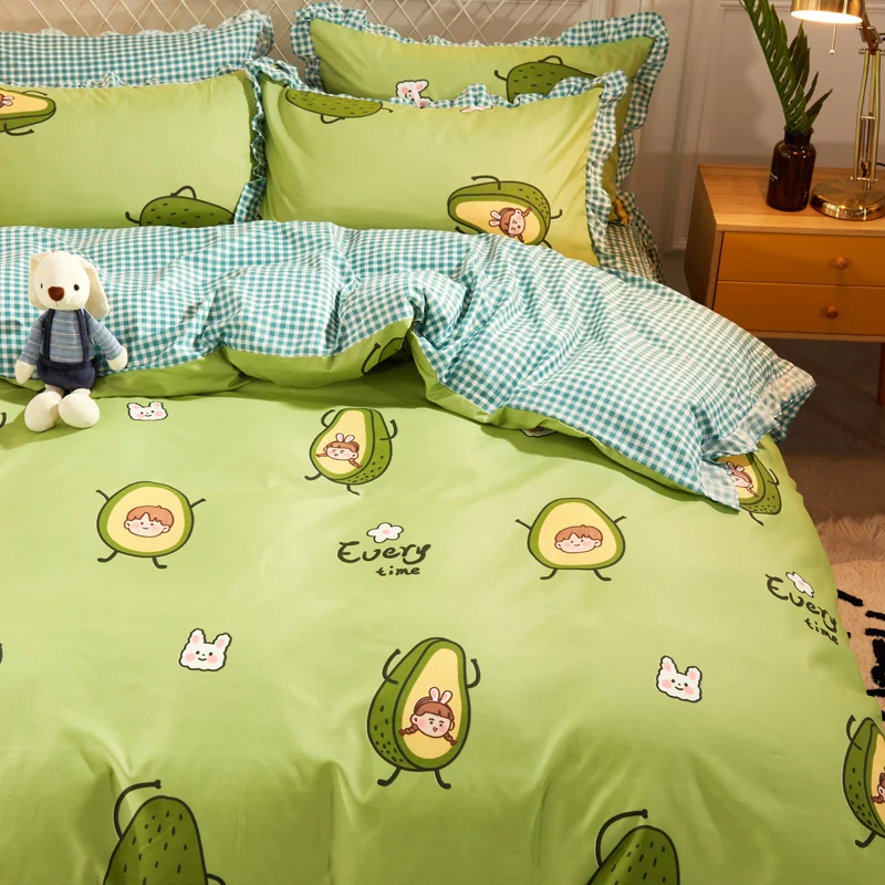 Комплекты постельного белья с фруктами комплекты двойным пододеяльником и