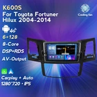 Автомобильный радиоприемник, мультимедийный проигрыватель IPS DSP Android 11 для Toyota HILUX, FORTUNER, VIGO 2004-2014, автоматическая GPS-навигация, стерео, RDS