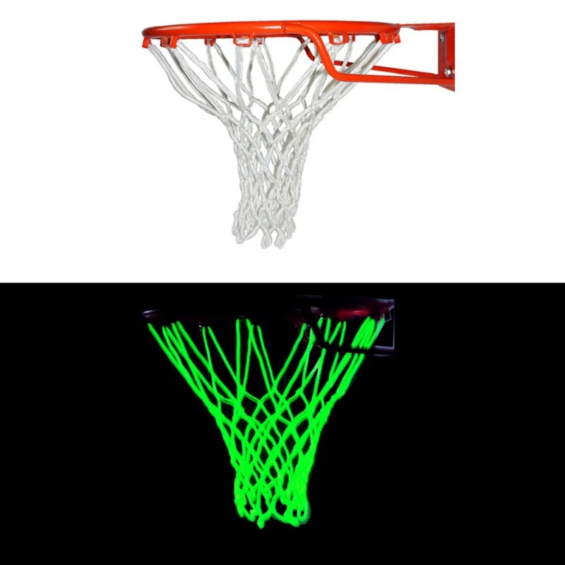 

1 шт. Люминесцентная баскетбольная сетка, нейлоновая светящаяся баскетбольная сетка, сменная стандартная спортивная баскетбольная сетка, ф...