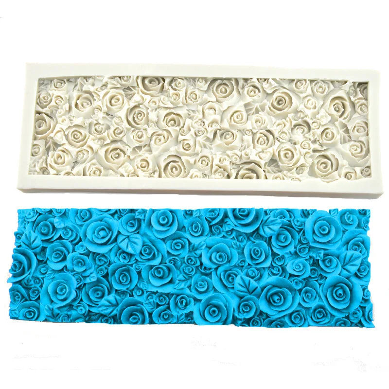 Большой размер цветок розы листья помадка торт Силиконовая форма для шоколадной