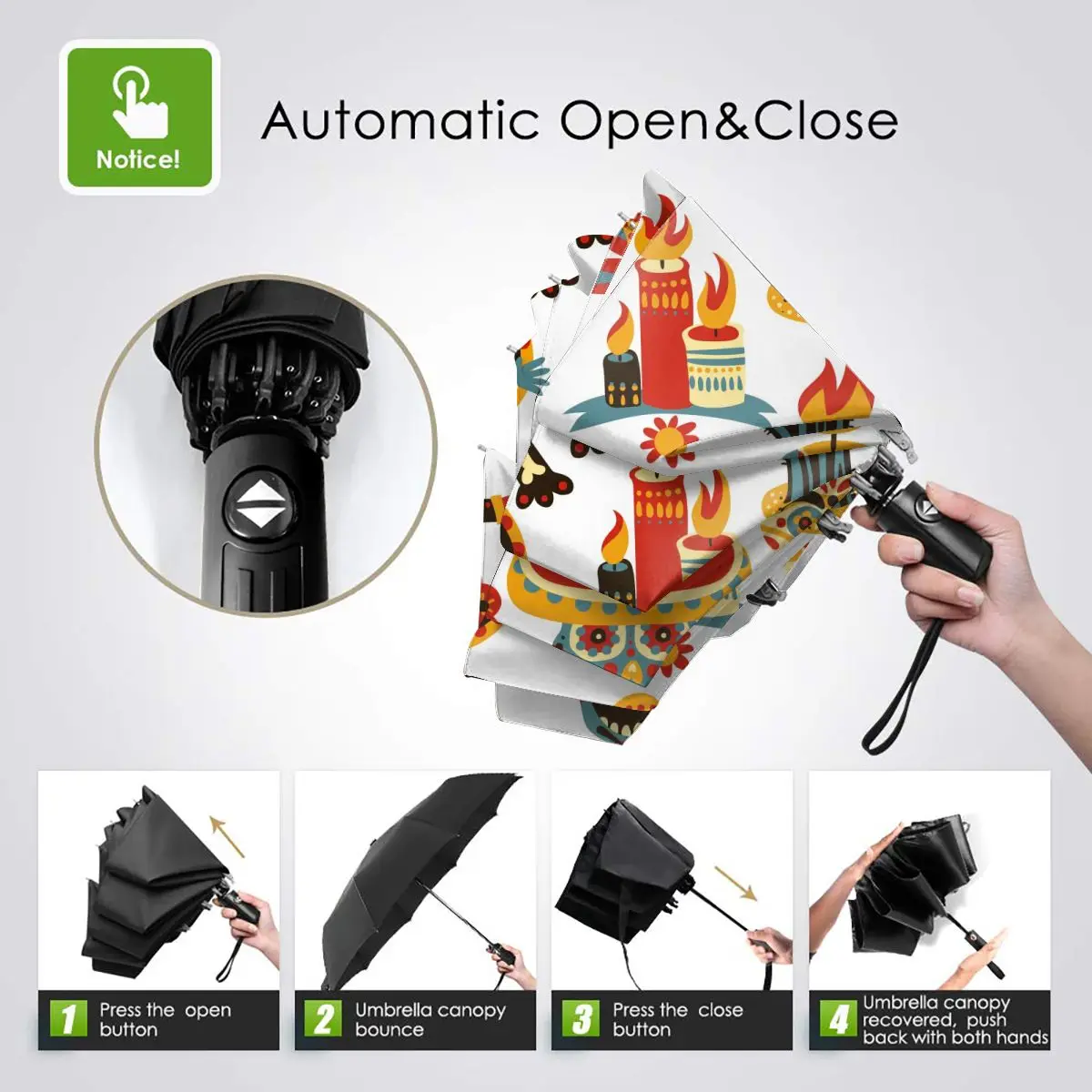 Prezzo Ombrello Portatile Antivento Pieghevole Automatico Antivento Elementi Messicani Per Uomo Donna