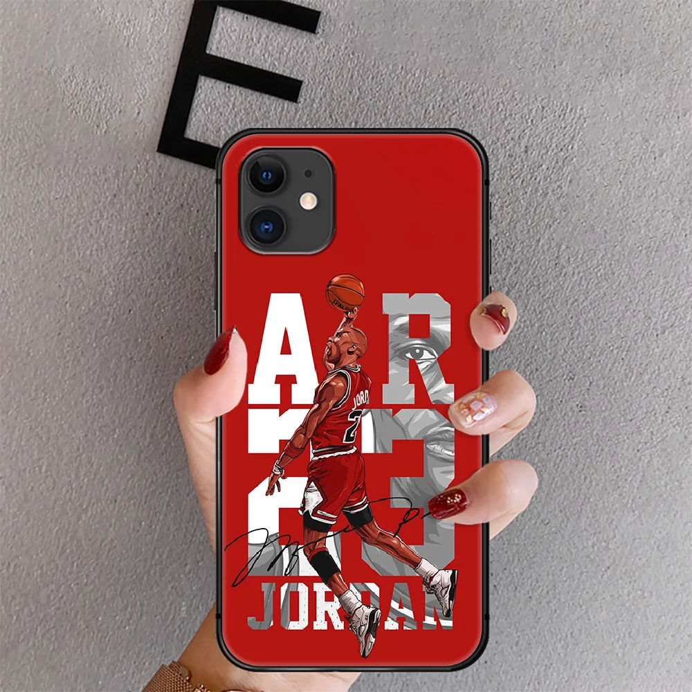 

Basketball 23 Jordan Phone Case Cover For Iphone 6 6S 7 8 11 12 Se 2020 X Xs Xr Pro Max Plus Mini Black Tpu Back