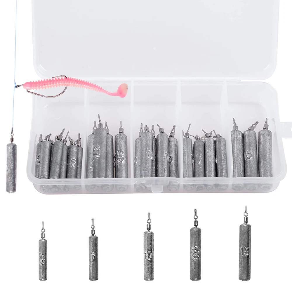 

28Pcs/Box Fishing Sinker Weights Wacky Rig Weights Drop Shot Sinker Weights Bass Jig Head Fishing Tackle Tools Accessories