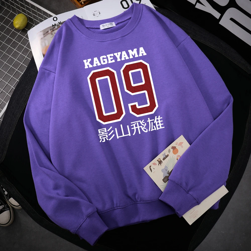 

Anime Haikyuu Kageyama Tobio #9 Prints Men Sweatshirt Oversized Casual Hoody simple Loose Hoodies Street Fleece Autumn Tracksuit