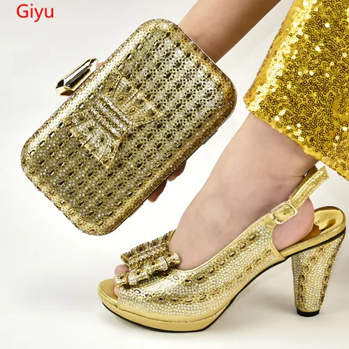 

Doershow африканская обувь и сумка, подходящий набор с золотом, лидер продаж, Женская итальянская фотообувь для вечерние ринки, свадьбы! SAB1-11