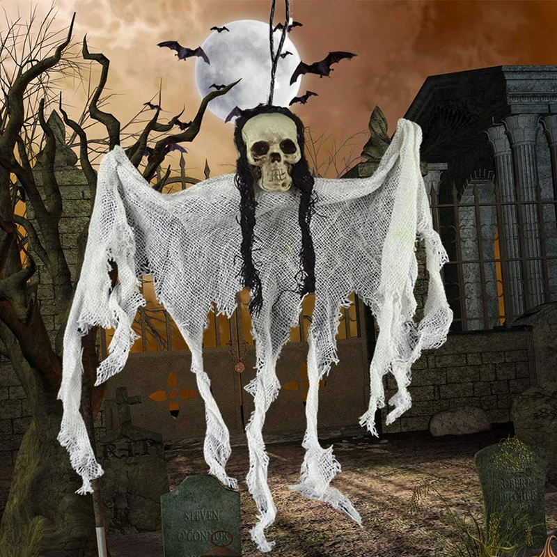 Страшные Висячие привидения Хэллоуин реквизит украшение страшный череп