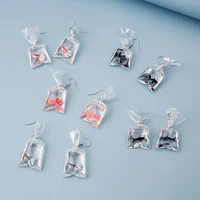 2020 fun trendy earrings for women korean fresh earrings girl transparent water bag resin graceful drop ear hook earrings