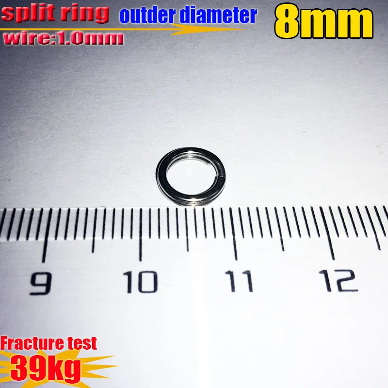

2019new fishing split rings size wire1.0mm*outder diameter 8mm Quantity 80pcs/lot material 304Stainless Steel