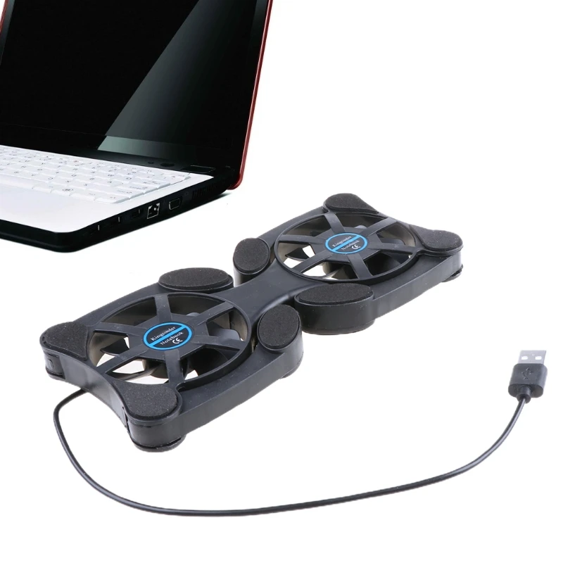

Folding USB Dual Fan Cooler Cooling Pad Stand for PC Laptop Notebook Macbook