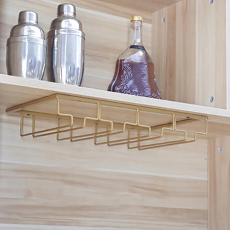 4 ряда стойка для Винных Бокалов под шкафом металлический органайзер вешалка