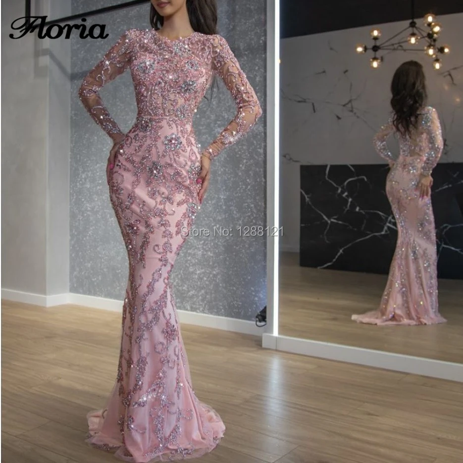 Арабское платье знаменитостей с бисером в Дубае атласное русалки для выпускного