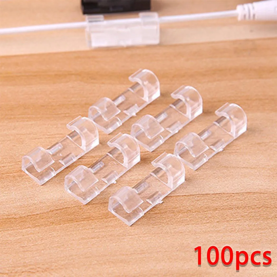

Self-Adhesive Wire Cable Cord Clips Clamp Table Wall Tidy Organizer Holder Wire Holder Cord Cable Manager