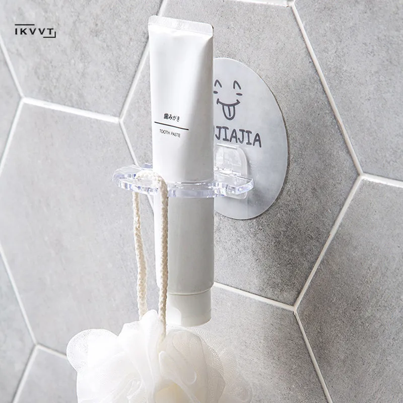 

1PC Plastic Toothbrush Holder Toothpaste Storage Rack Shaver Tooth Brush Dispenser Bathroom Organizer Accessorie Tool Wall Shelf