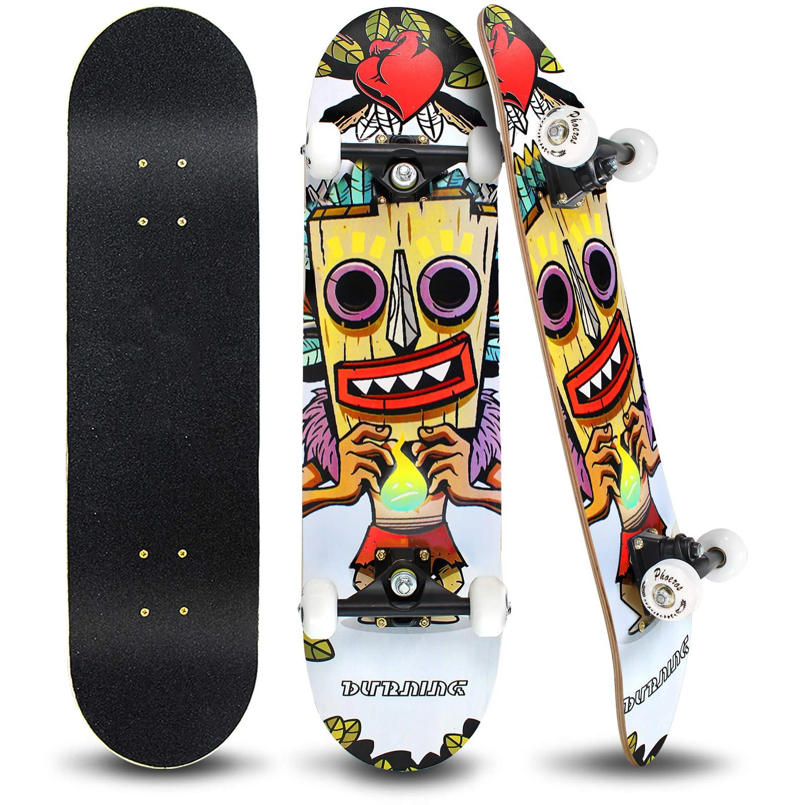 

Skateboards Standard Skateboards for Beginners Kids Boys Girls Teenager 31''x 8''Canadian Maple Cruiser Pro Skate Board,