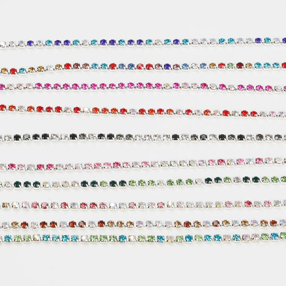 1 метр швейное с украшением в виде кристаллов Стразы цепочкой SS6 SS8 SS10 SS12 цепочки