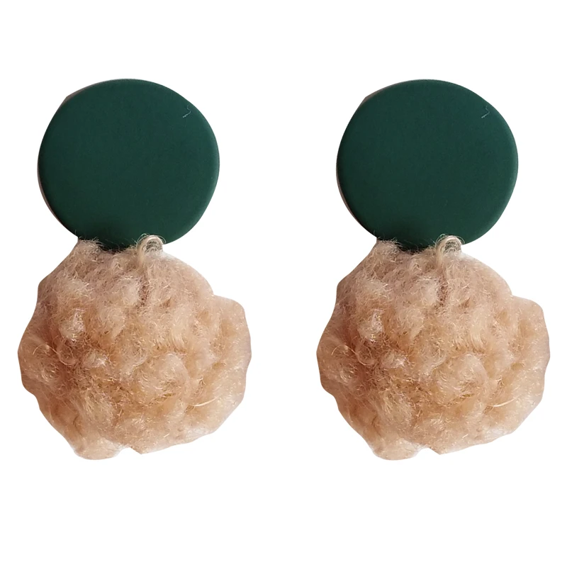 

S925 needle Women Jewelry Earrings Autumn Winter New Products Sweet and Lovely Artificail Hair Balls Earrings Modern Jewelry