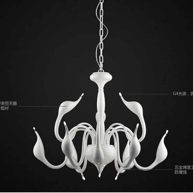 Hot Selling 9 Lights Fashion Swan Chandelier Modern Lamp/Light/Lighting Fixture Wholesale /Retail Red/White/Black/Silver/Gold | Освещение